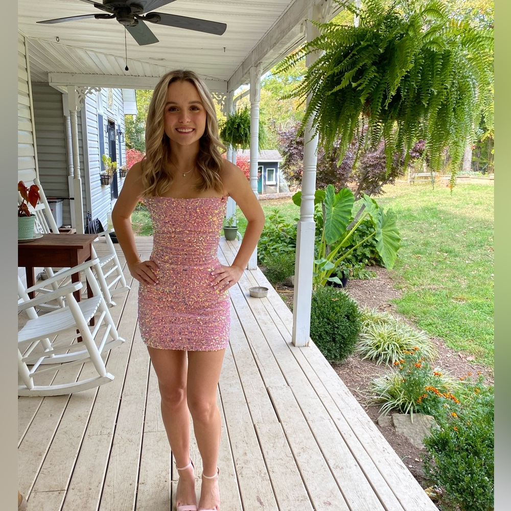 Lucy in the sky pink homecoming dress